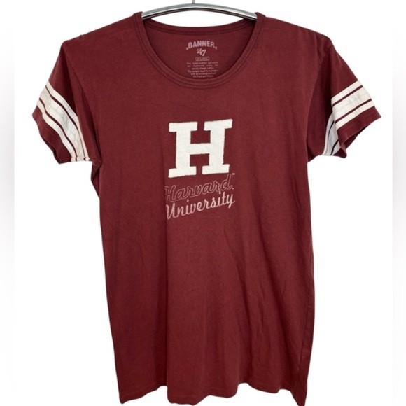 47 Banner Tops - Harvard University 47 Banner High School 100% Cotton Maroon T-Shirt, Size XL